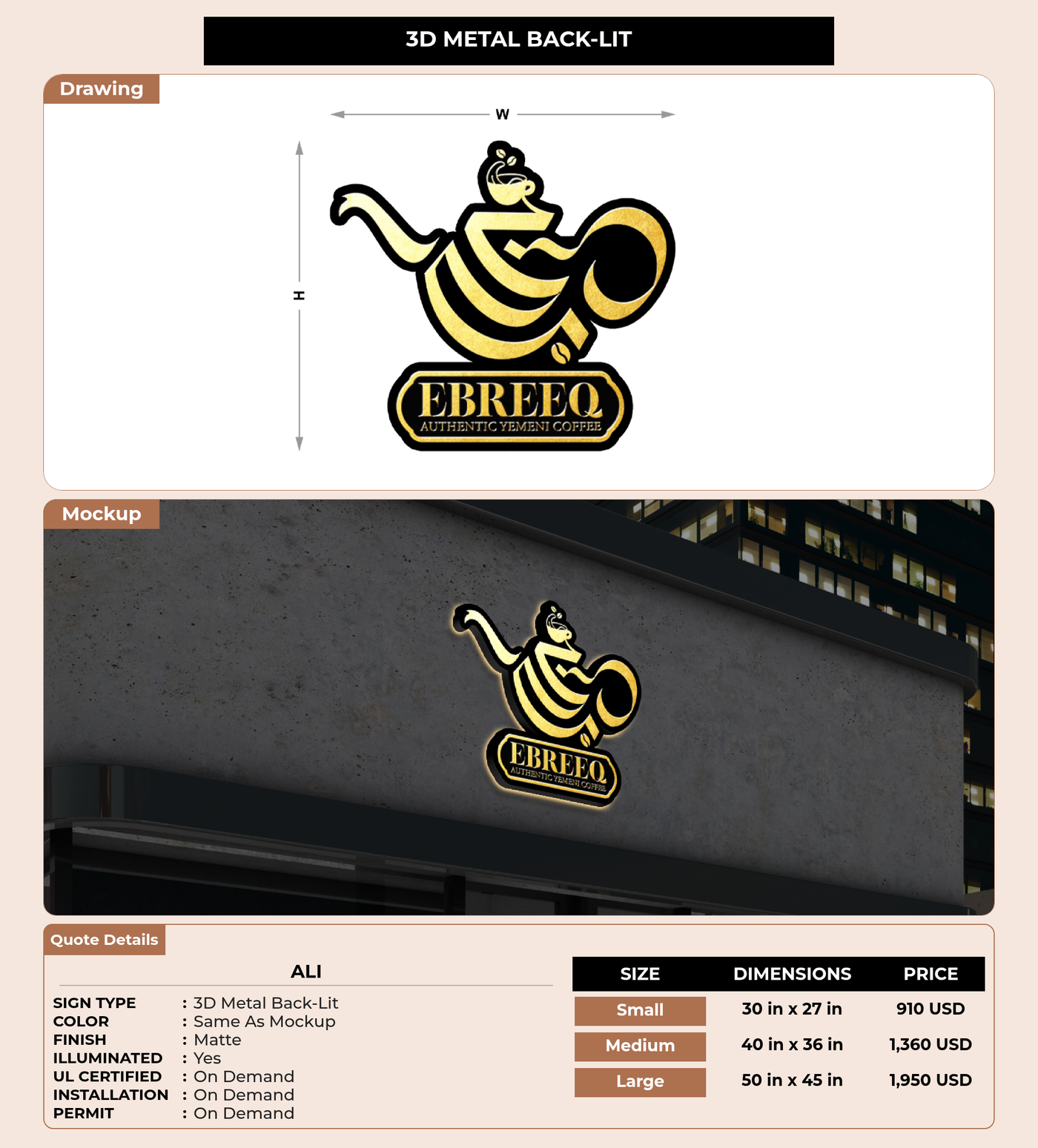 CUSTOM MOCKUP SIGN FOR Ali