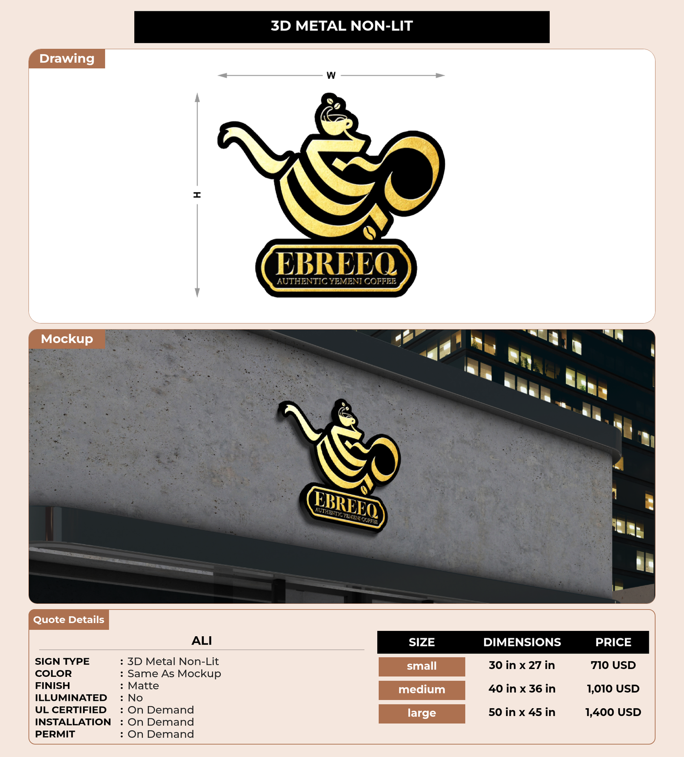 CUSTOM MOCKUP SIGN FOR Ali
