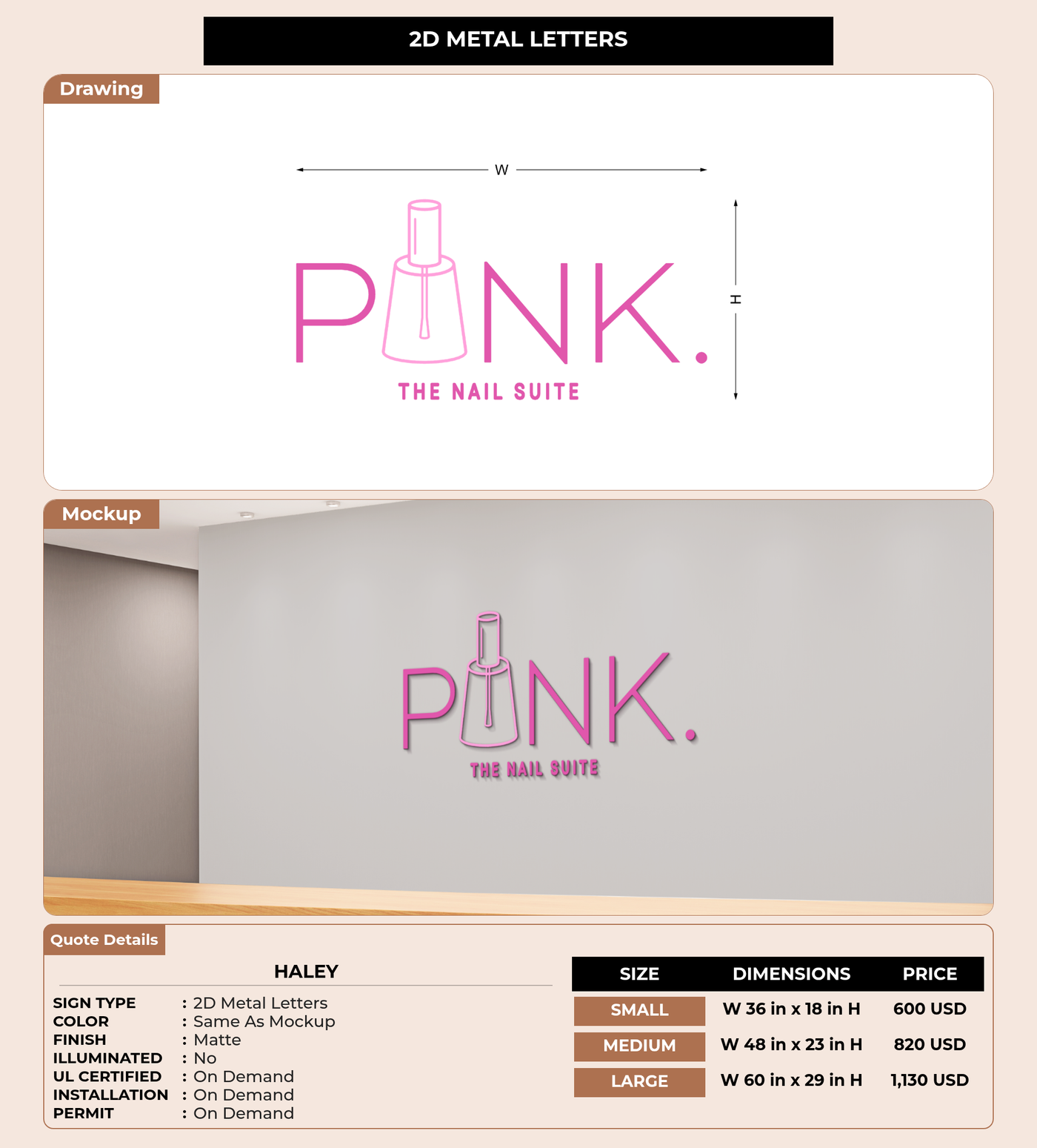 CUSTOM MOCKUP SIGN FOR Haley