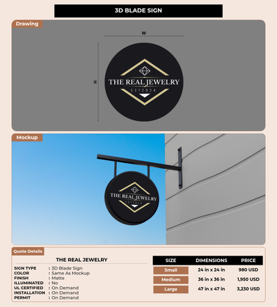 CUSTOM MOCKUP SIGN FOR The Real Jewelry