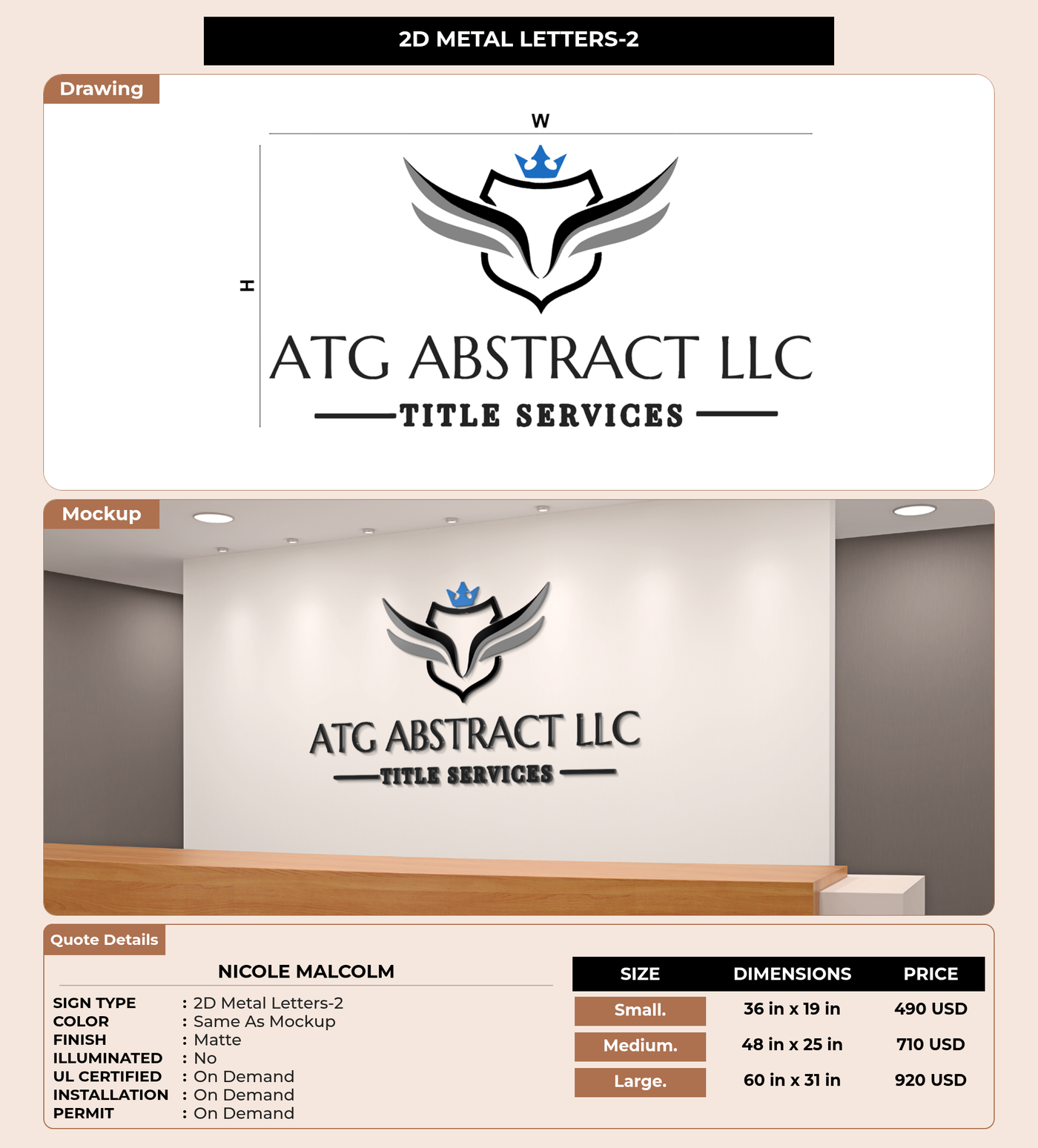 CUSTOM MOCKUP SIGN FOR Nicole Malcolm