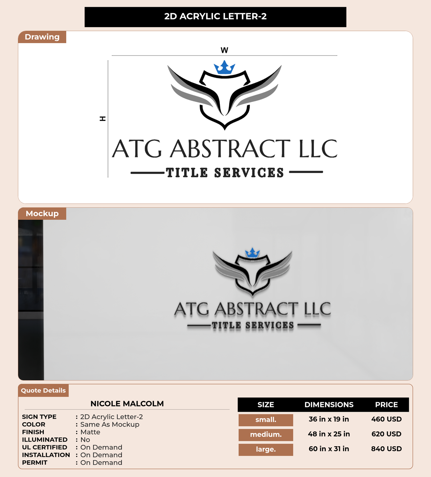 CUSTOM MOCKUP SIGN FOR Nicole Malcolm