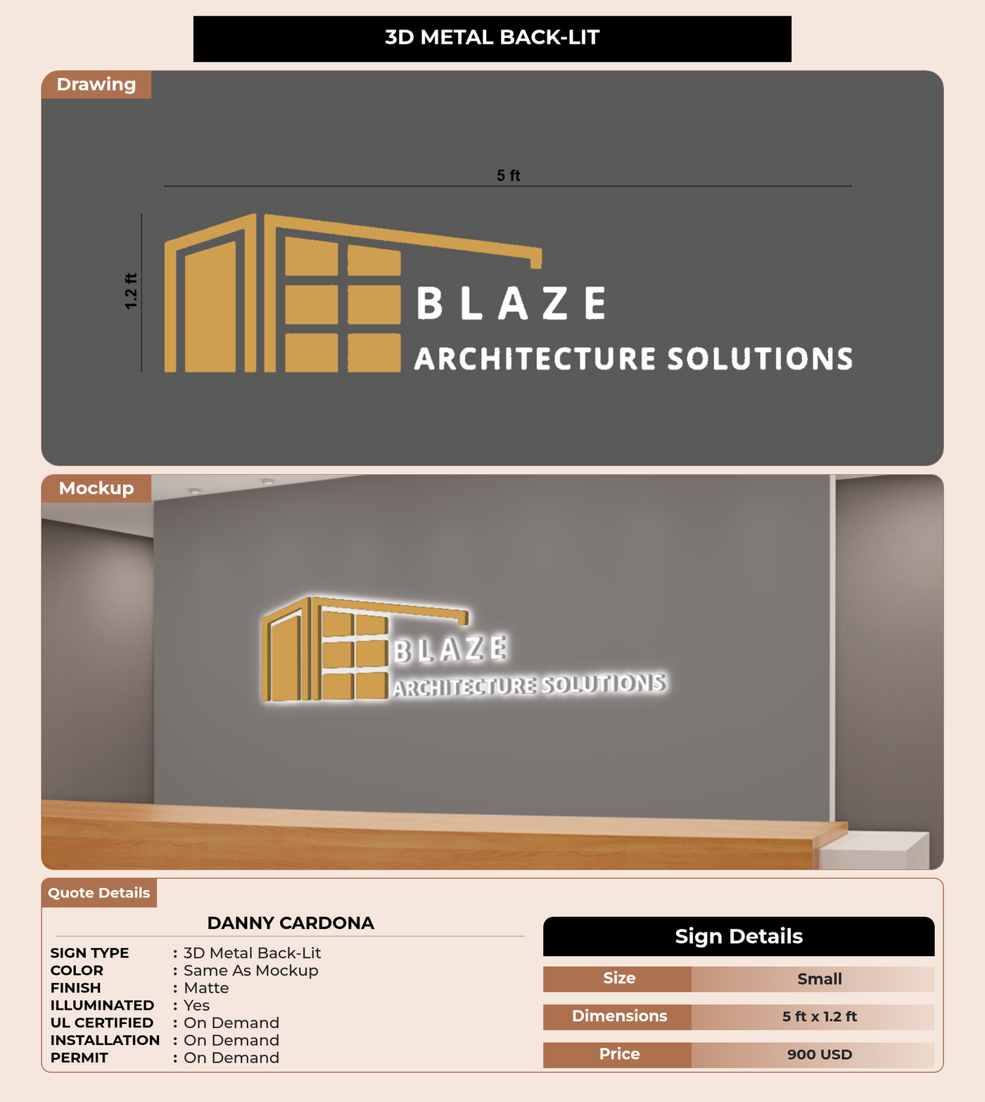 CUSTOM MOCKUP SIGN FOR Danny Cardona