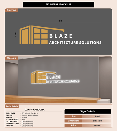 CUSTOM MOCKUP SIGN FOR Danny Cardona