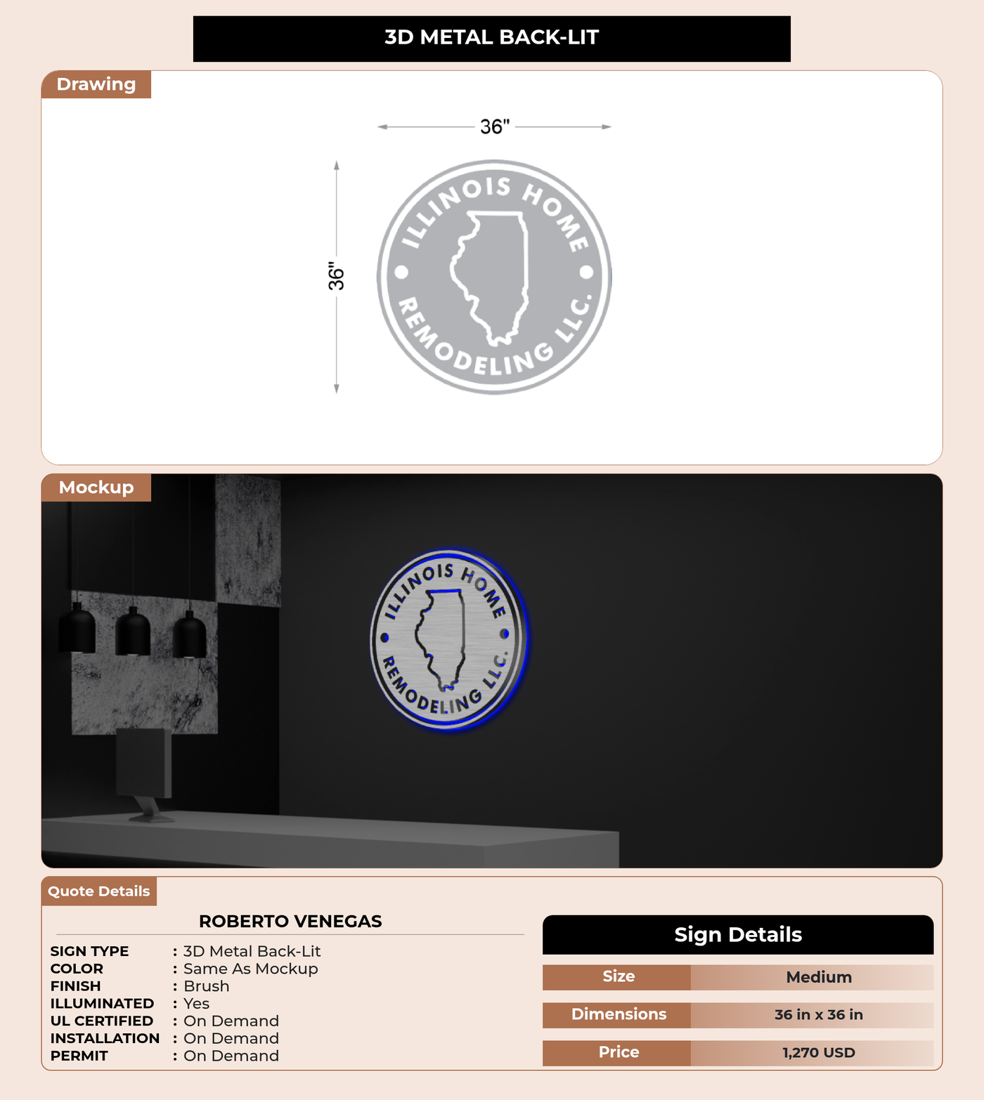 Custom Mockup sign FOR Roberto Venegas