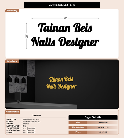 CUSTOM MOCKUP SIGN FOR Tainan