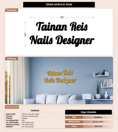 CUSTOM MOCKUP SIGN FOR Tainan