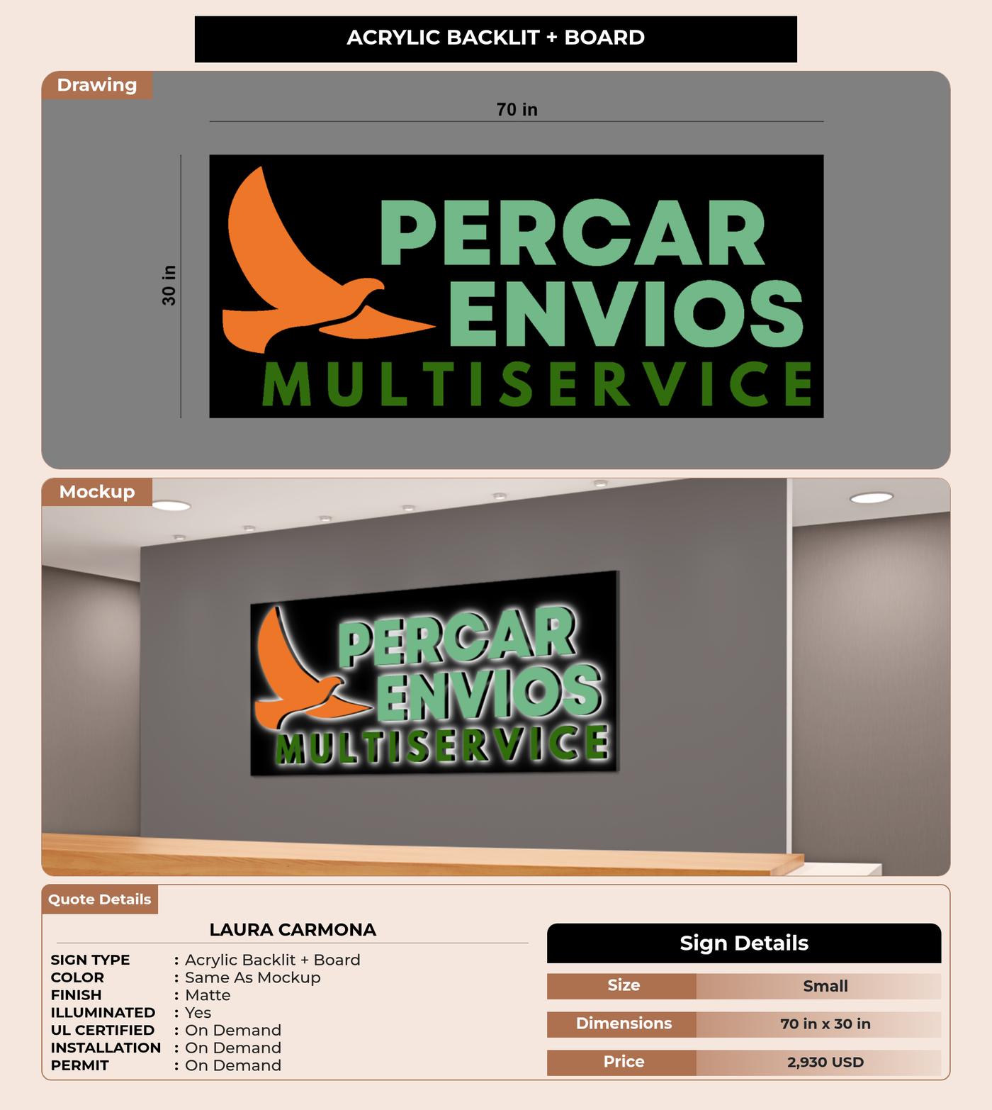 CUSTOM MOCKUP SIGN FOR Laura carmona