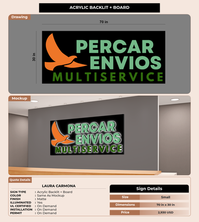 CUSTOM MOCKUP SIGN FOR Laura carmona