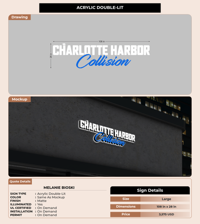 CUSTOM MOCKUP SIGN FOR Melanie Bioski