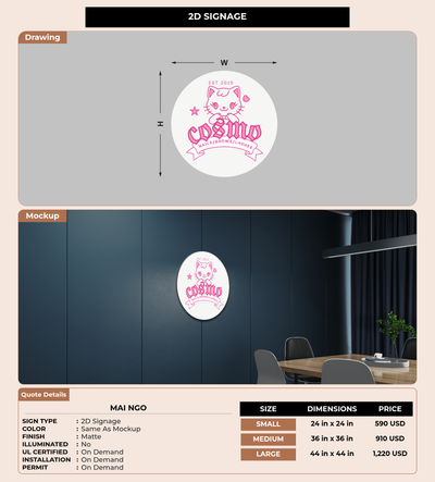 CUSTOM MOCKUP SIGN FOR Mai Ngo