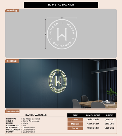 CUSTOM MOCKUP SIGN FOR Daniel Vassallo