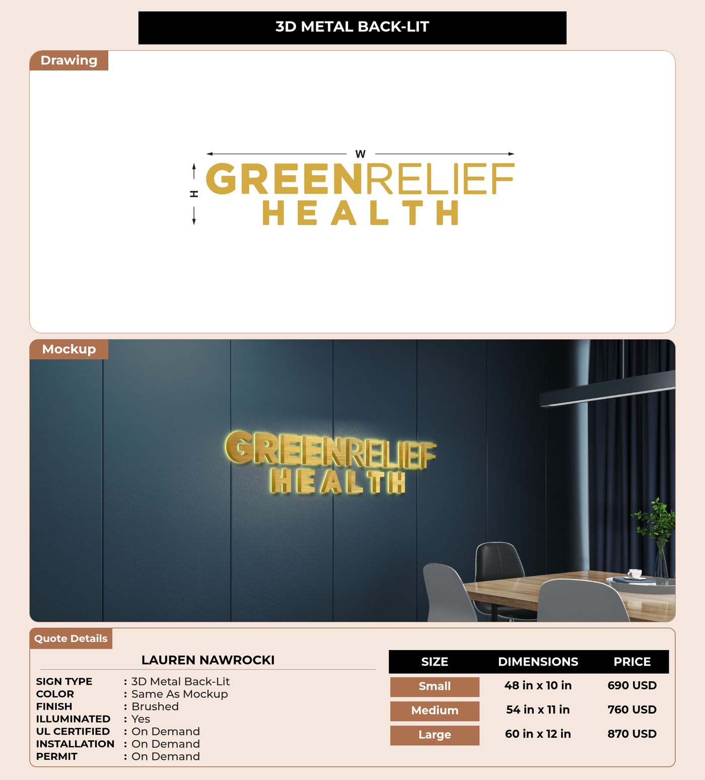 CUSTOM MOCKUP SIGN FOR Lauren Nawrocki