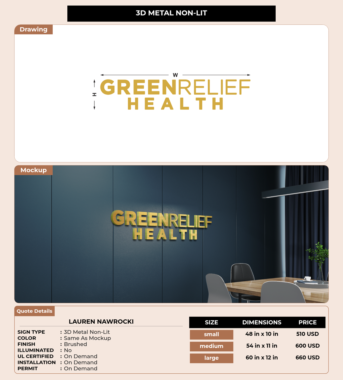 CUSTOM MOCKUP SIGN FOR Lauren Nawrocki