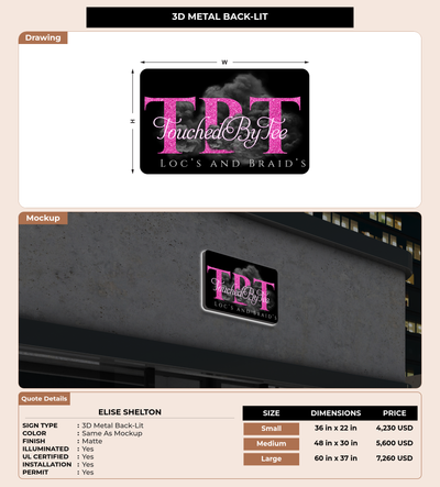 CUSTOM MOCKUP SIGN FOR Elise Shelton