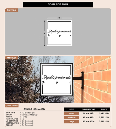 CUSTOM MOCKUP SIGN FOR Ayanle Mohamed