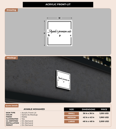 CUSTOM MOCKUP SIGN FOR Ayanle Mohamed