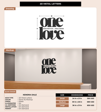 CUSTOM MOCKUP SIGN FOR Kendra Dale