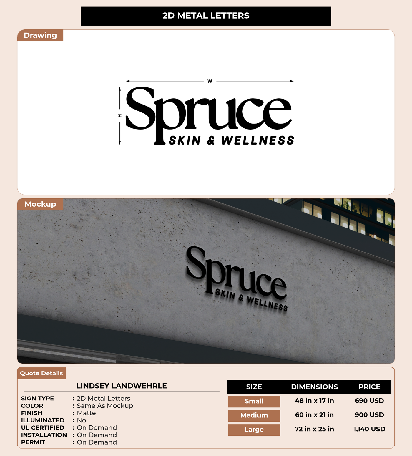 CUSTOM MOCKUP SIGN FOR Lindsey Landwehrle