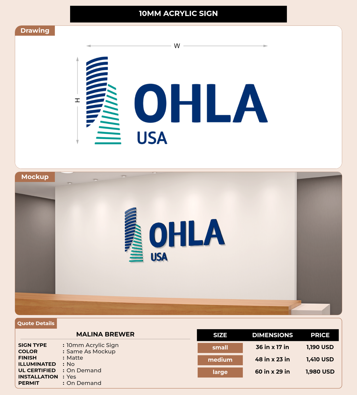 CUSTOM MOCKUP SIGN FOR Malina Brewer