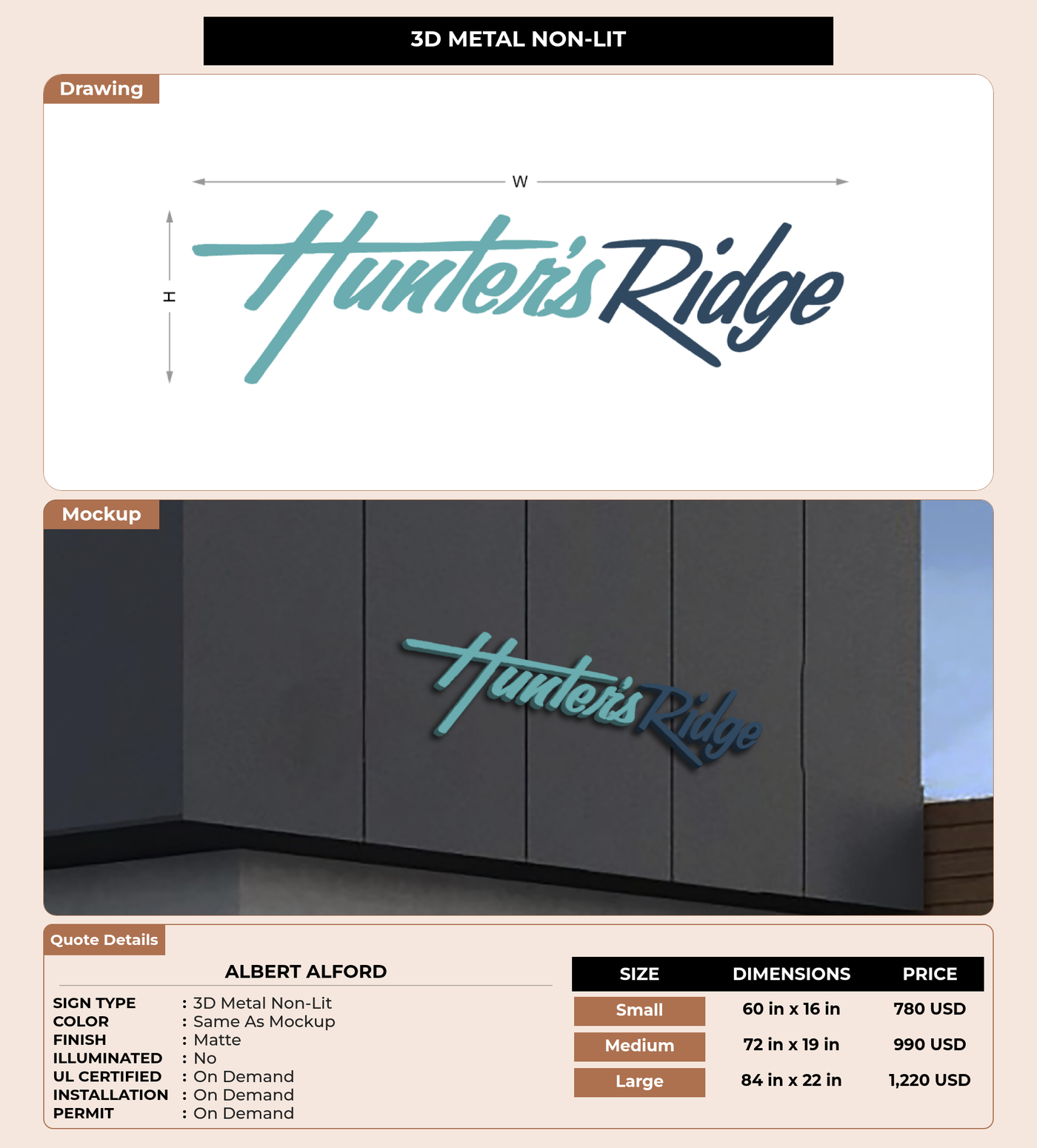 CUSTOM MOCKUP SIGN FOR Albert Alford