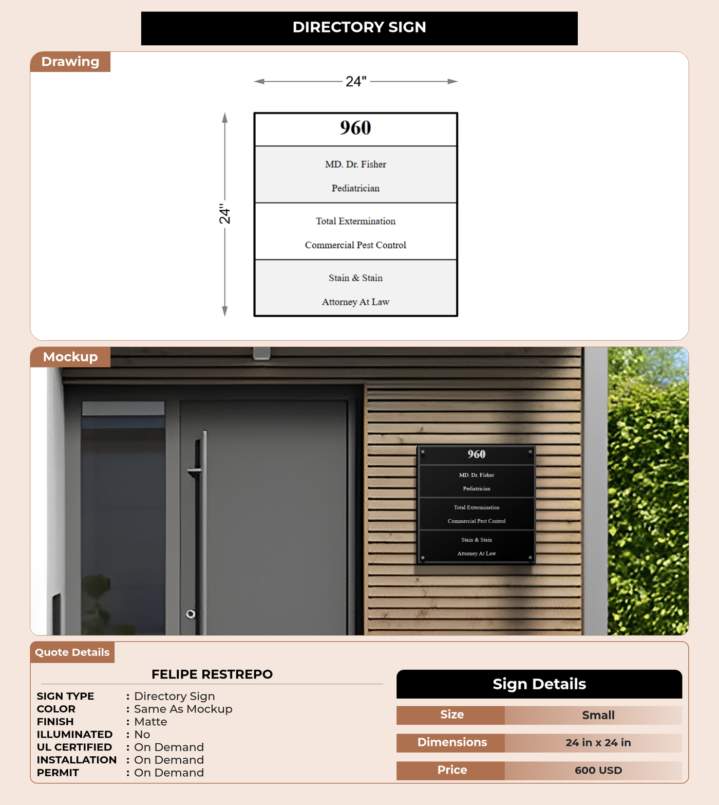 CUSTOM MOCKUP SIGN FOR Felipe Restrepo