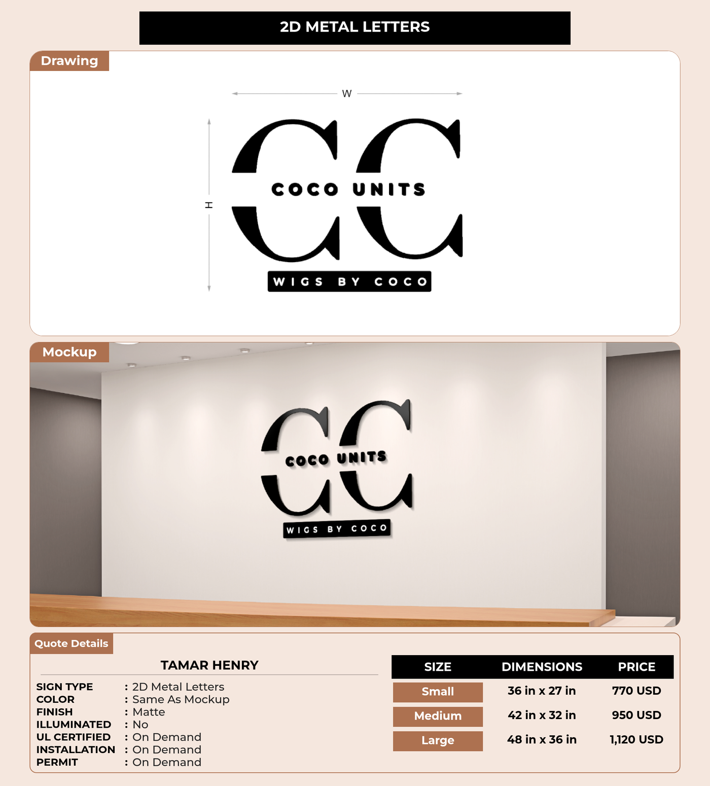 CUSTOM MOCKUP SIGN FOR Tamar Henry