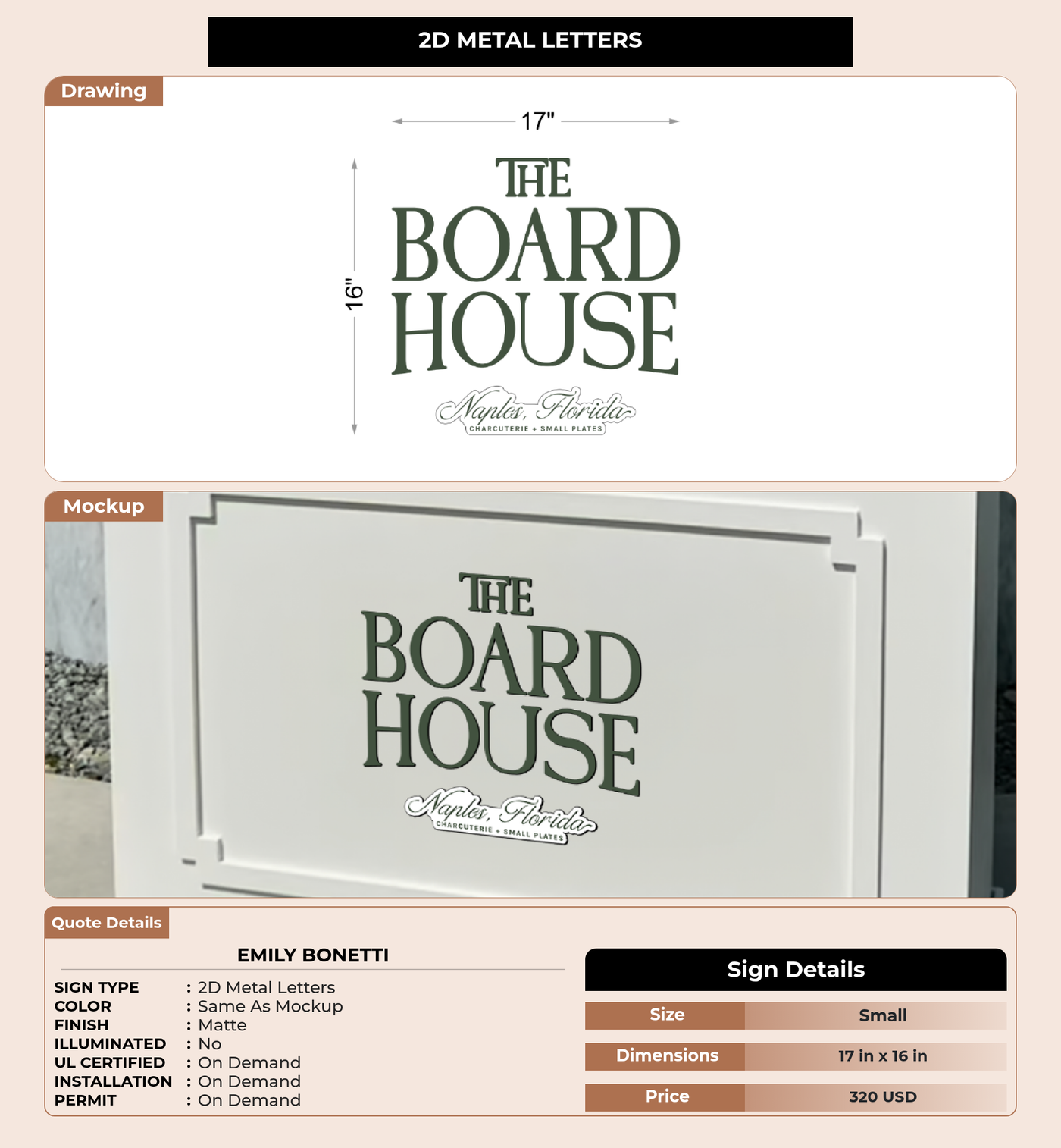 CUSTOM MOCKUP SIGN FOR emily bonetti