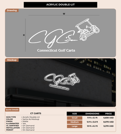 CUSTOM MOCKUP SIGN FOR CT Carts