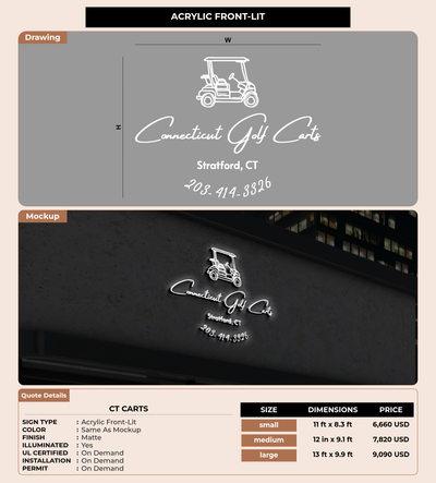 CUSTOM MOCKUP SIGN FOR CT Carts