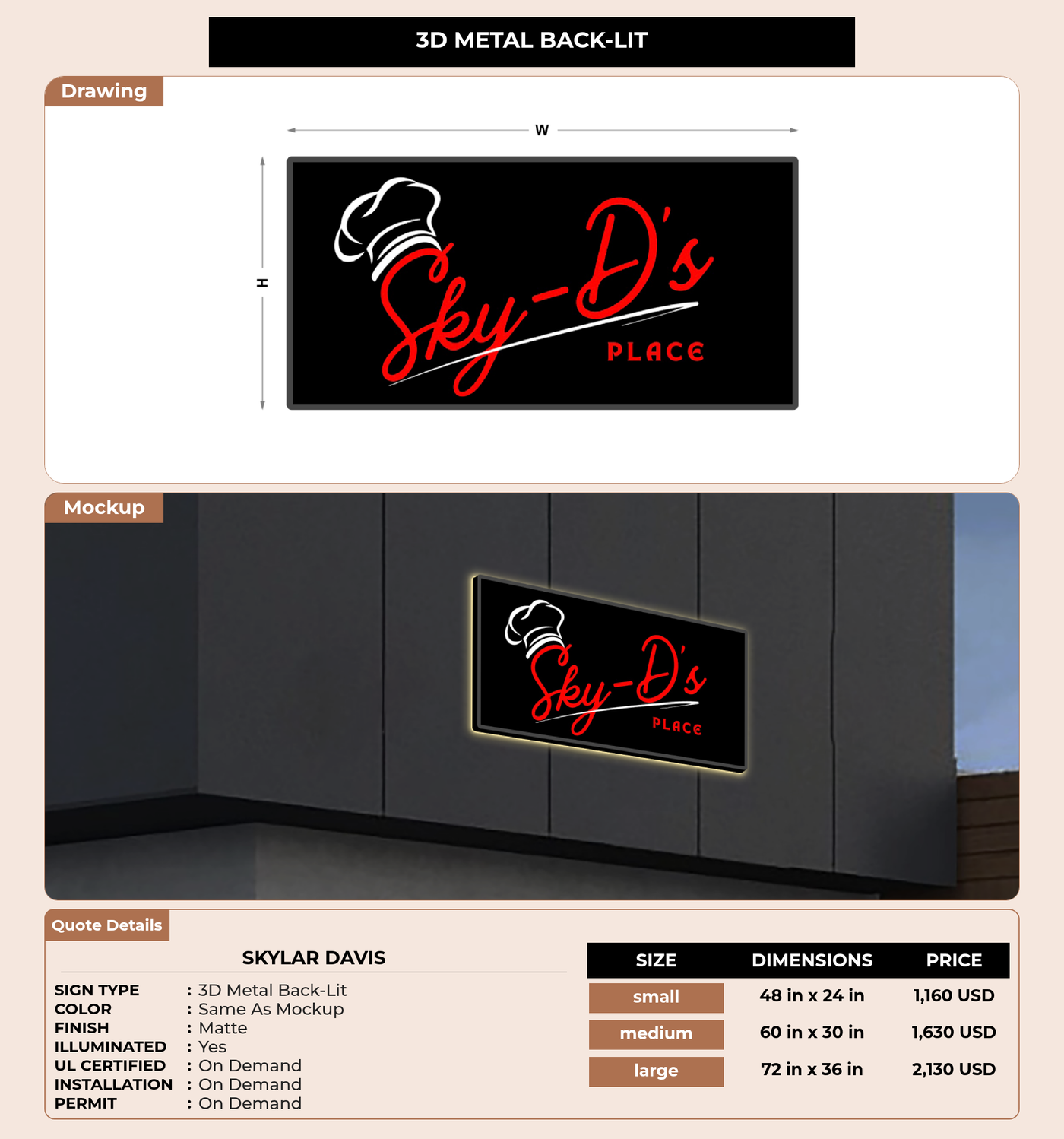 CUSTOM MOCKUP SIGN FOR Skylar Davis