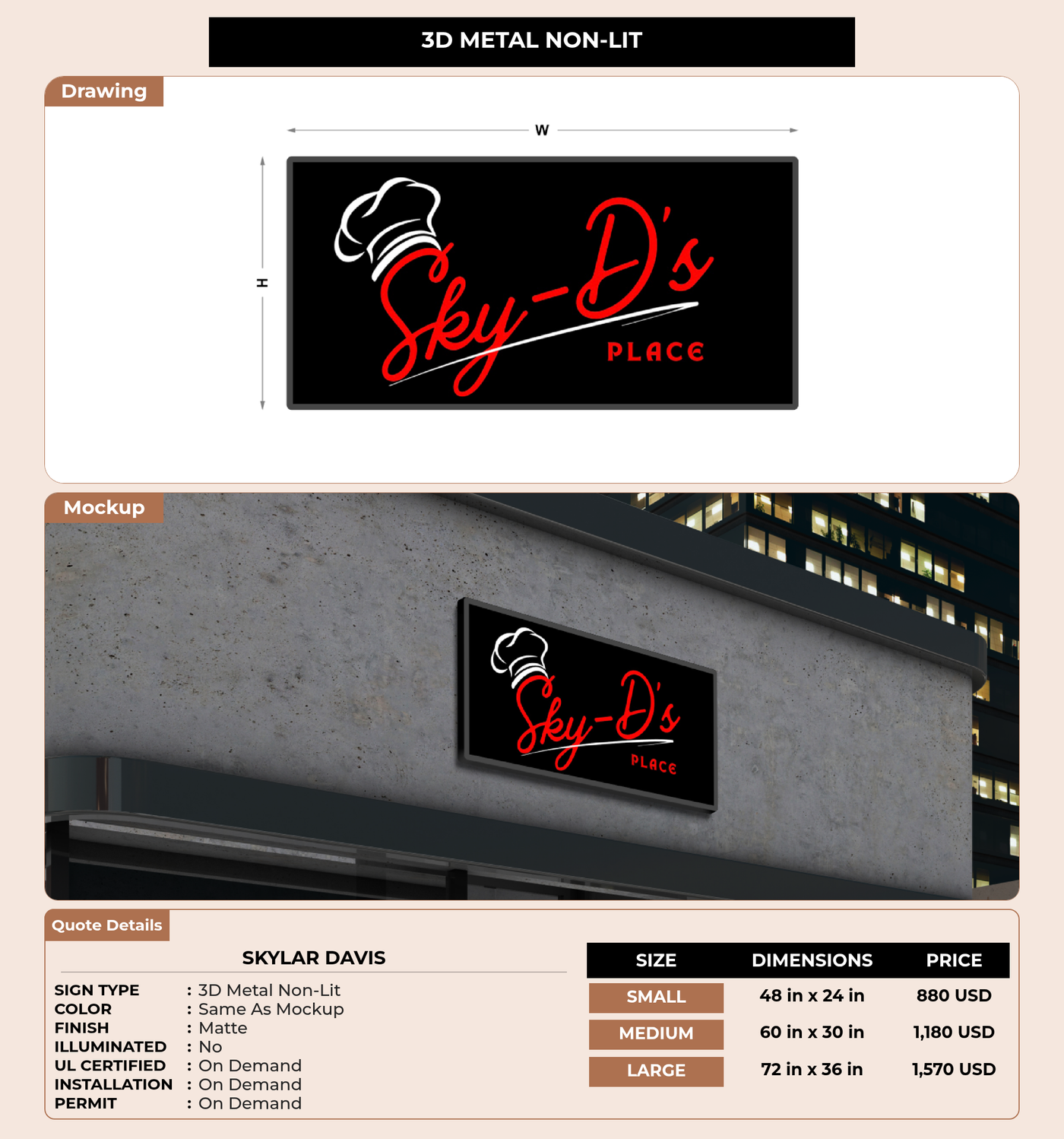 CUSTOM MOCKUP SIGN FOR Skylar Davis