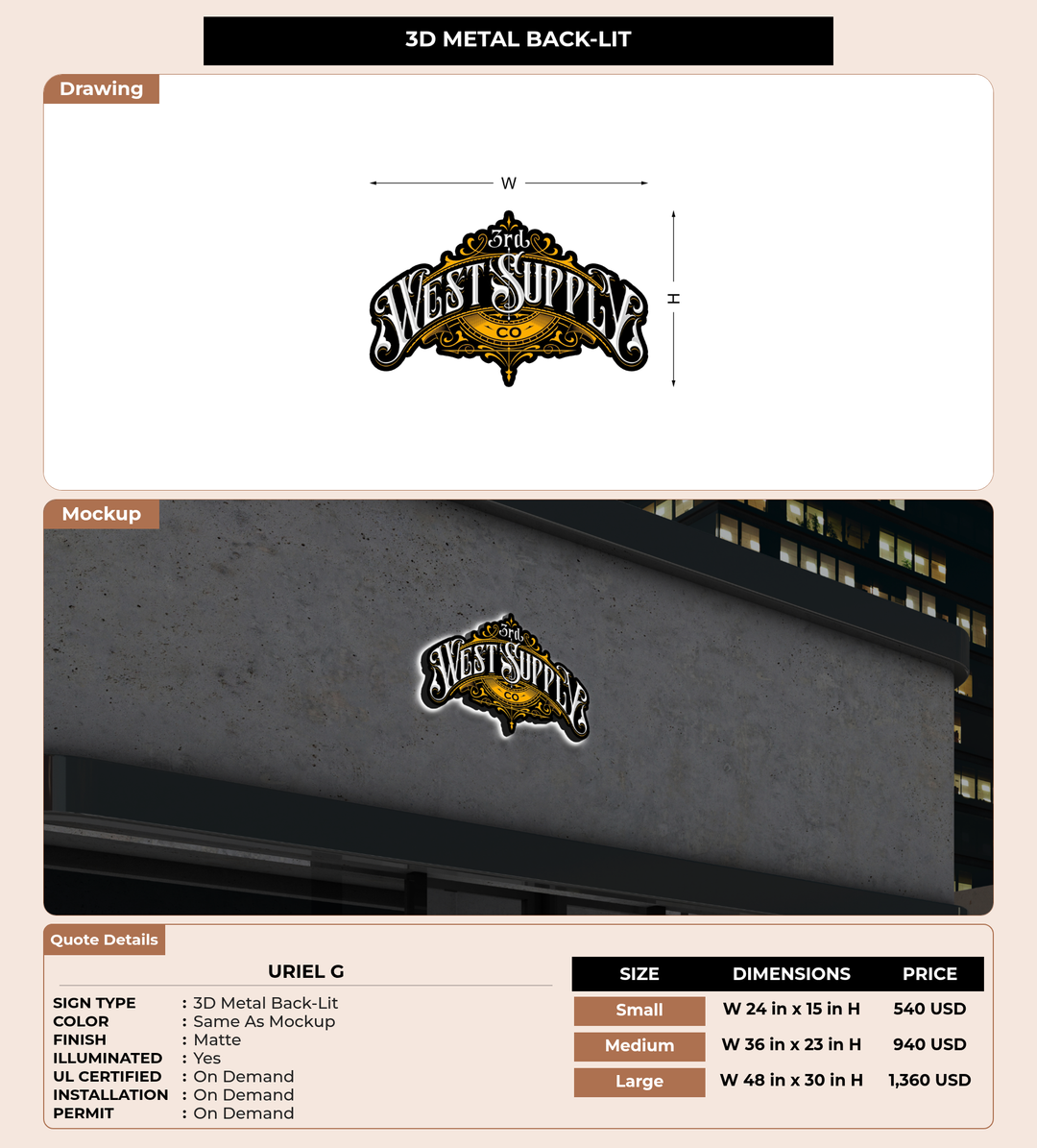 CUSTOM MOCKUP SIGN FOR Uriel G