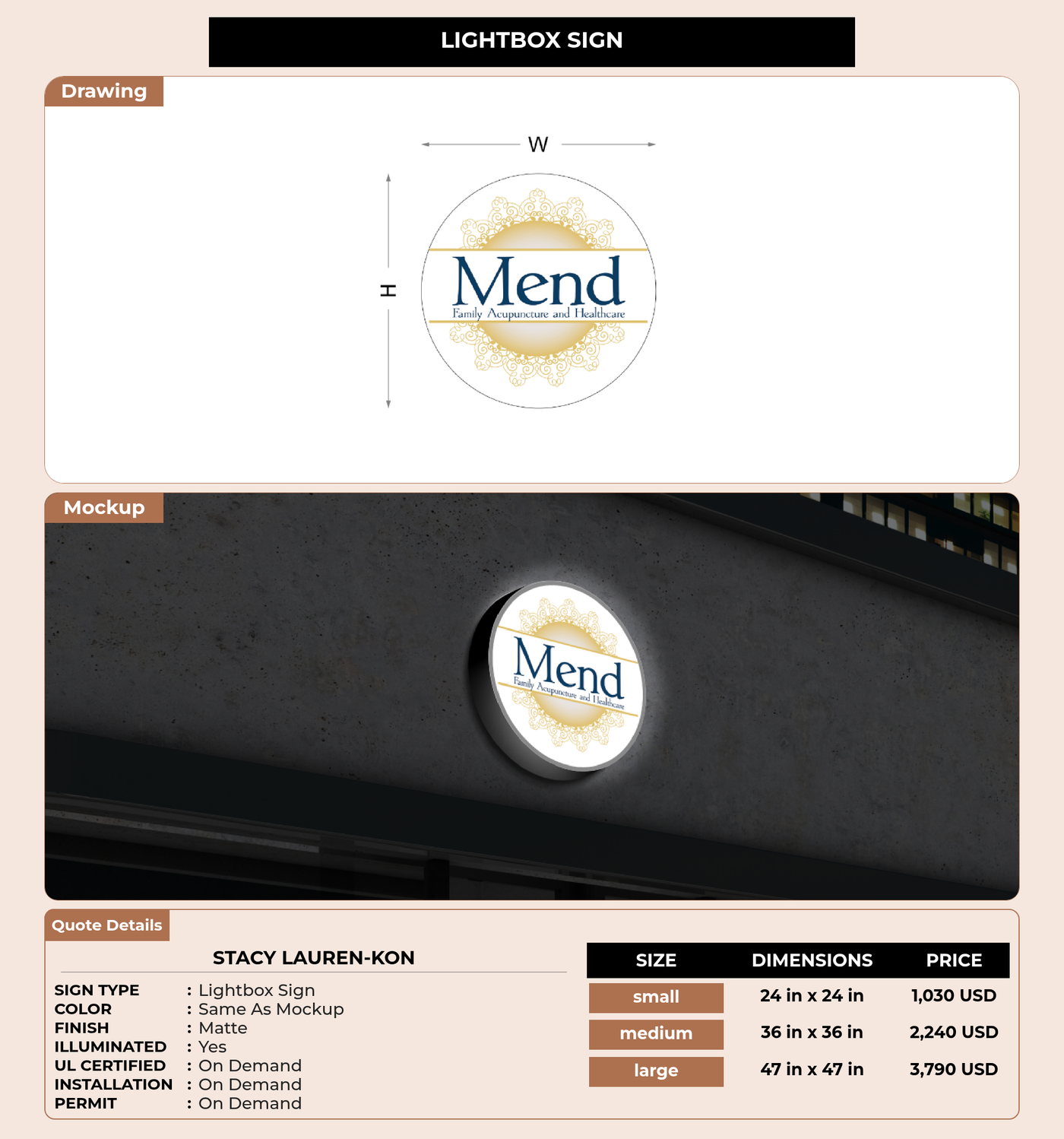CUSTOM MOCKUP SIGN FOR Stacy Lauren-Kon