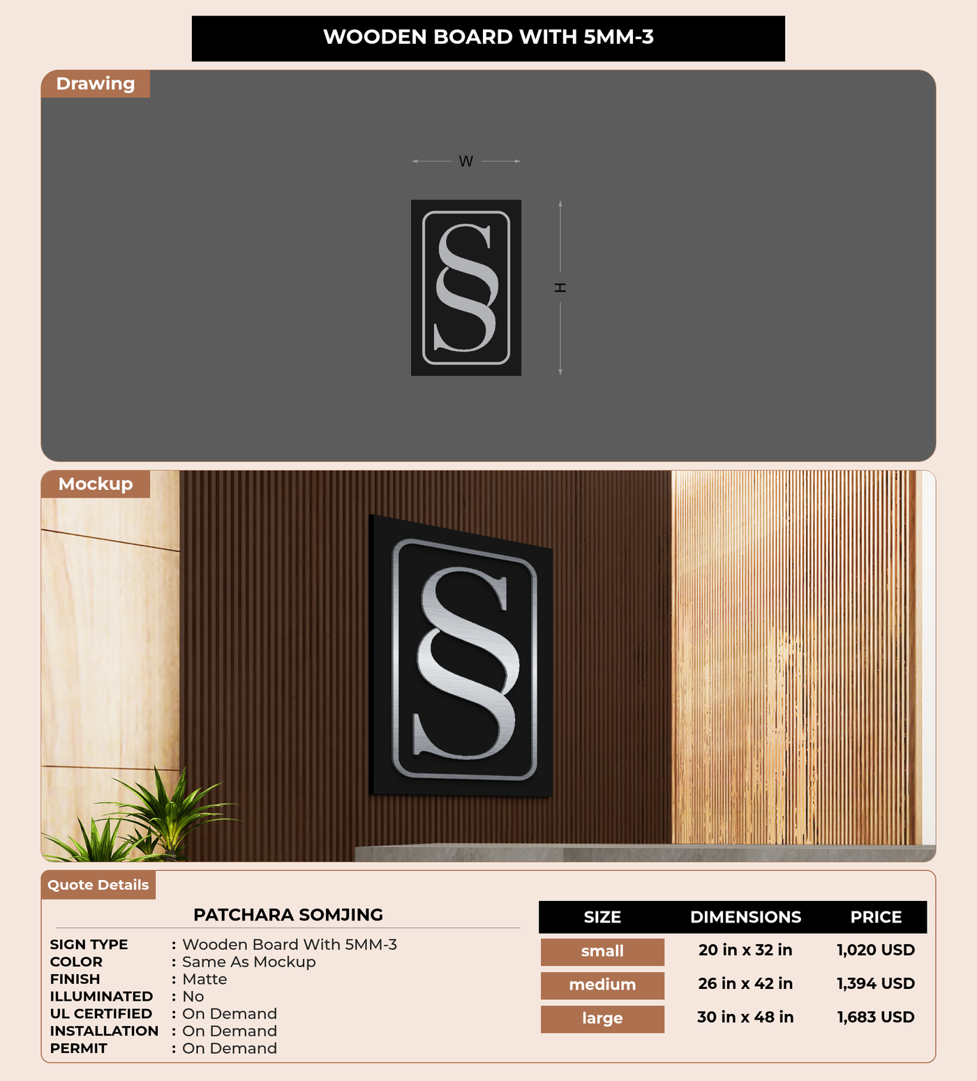 CUSTOM MOCKUP SIGN FOR Patchara Somjing