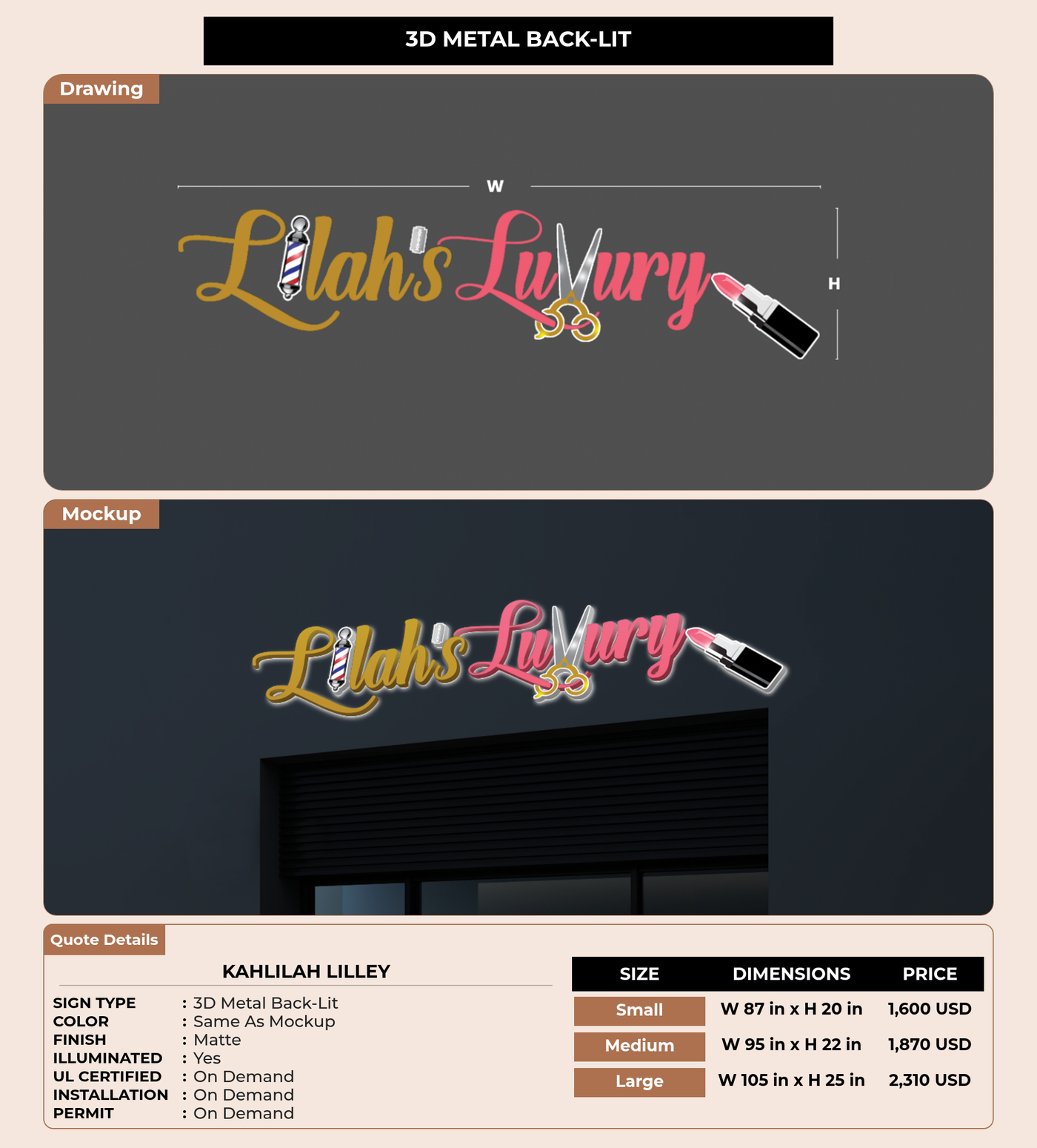 CUSTOM MOCKUP SIGN FOR Kahlilah Lilley