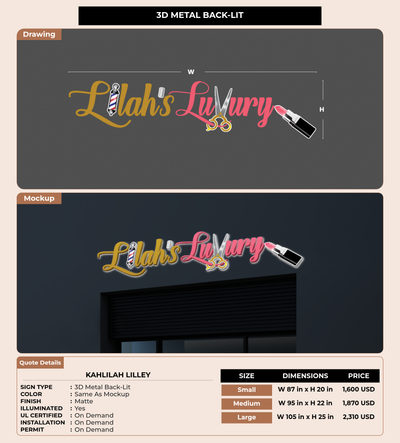 CUSTOM MOCKUP SIGN FOR Kahlilah Lilley