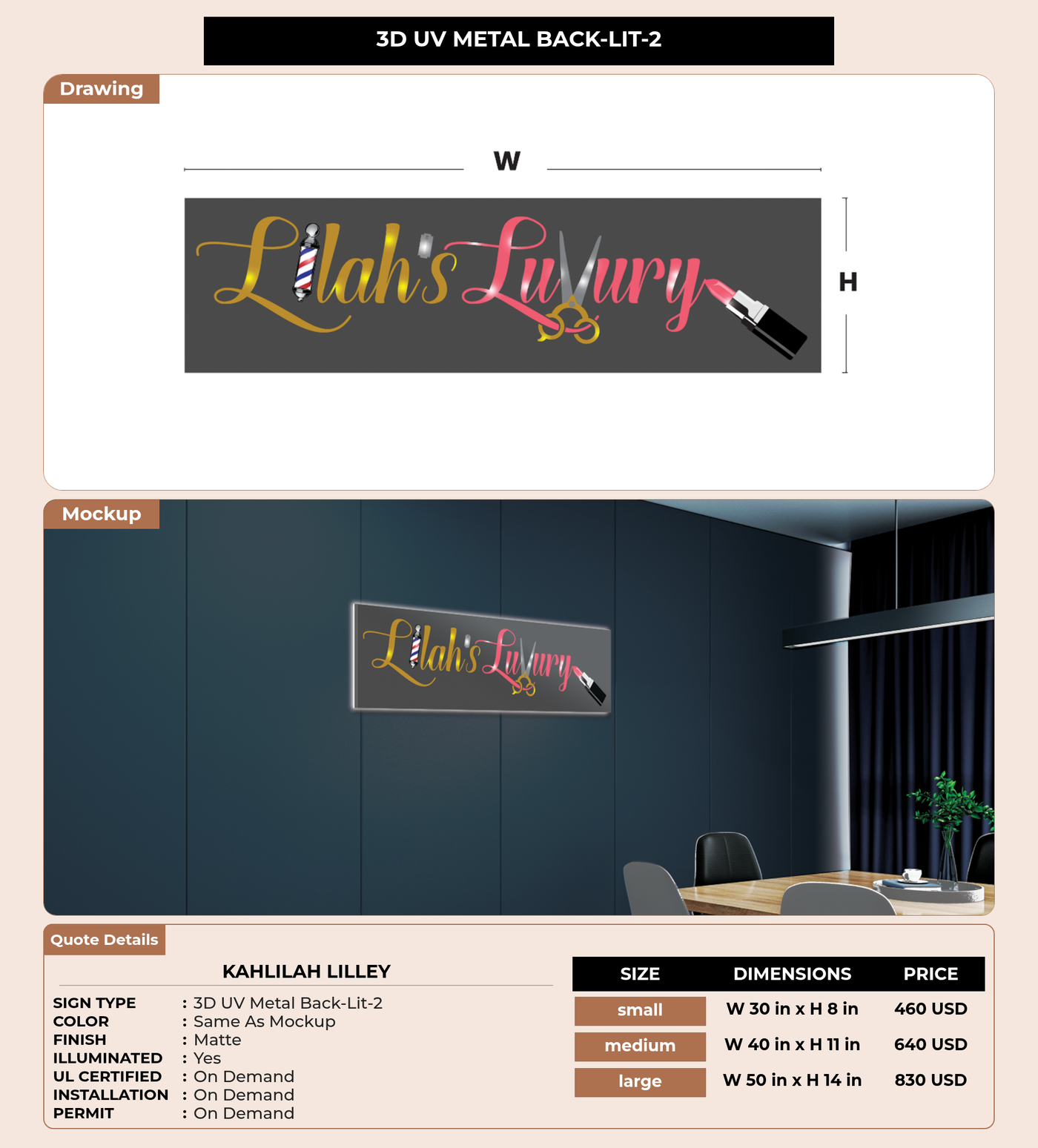 CUSTOM MOCKUP SIGN FOR Kahlilah Lilley