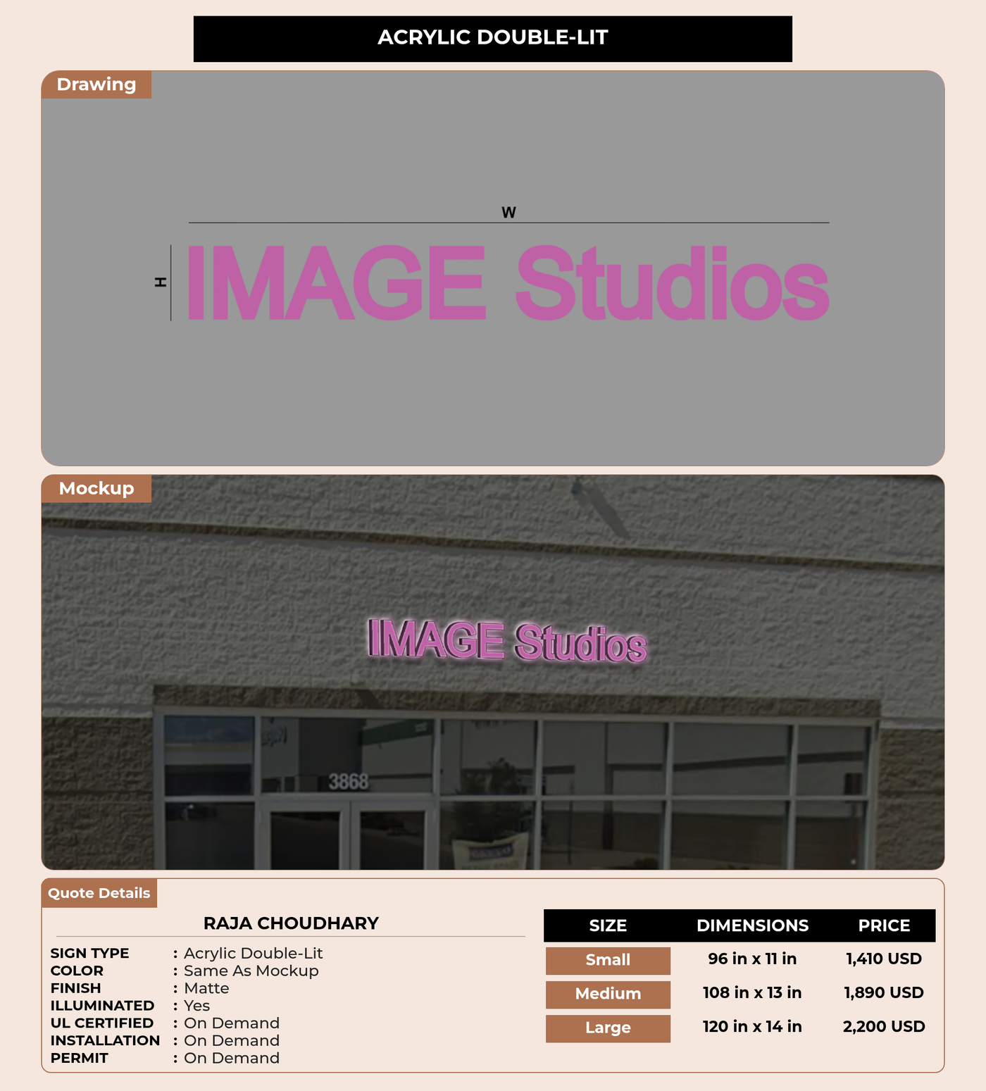 CUSTOM MOCKUP SIGN FOR Raja Choudhary