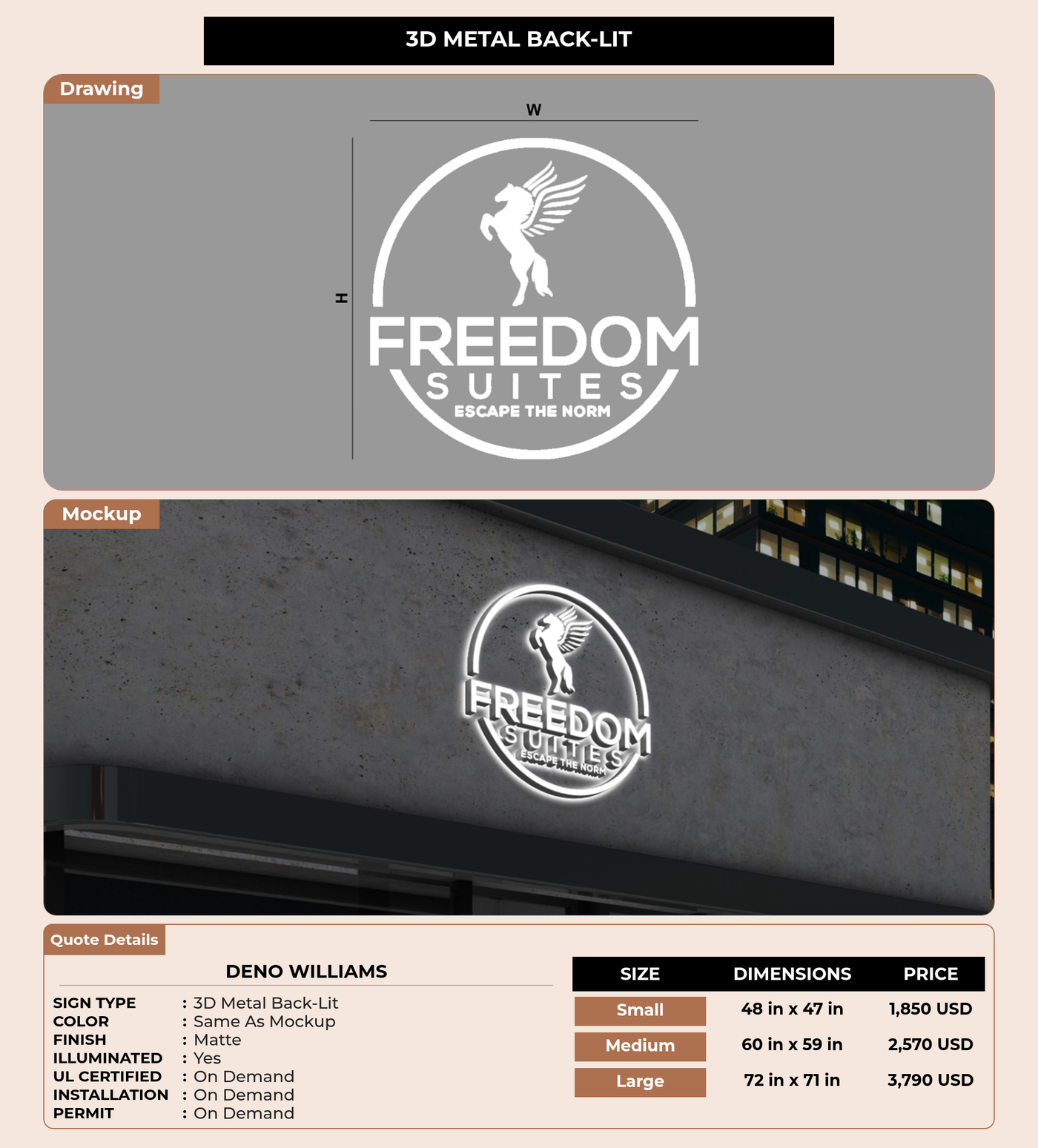 CUSTOM MOCKUP SIGN FOR Deno Williams