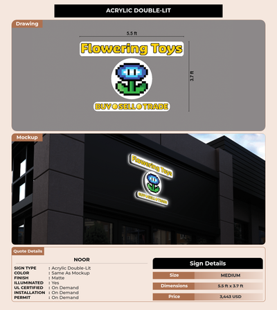 CUSTOM MOCKUP SIGN FOR Noor