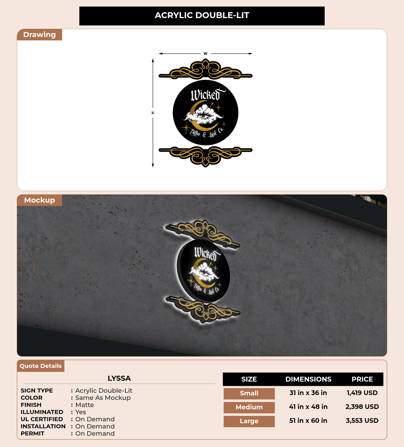CUSTOM MOCKUP SIGN FOR Lyssa