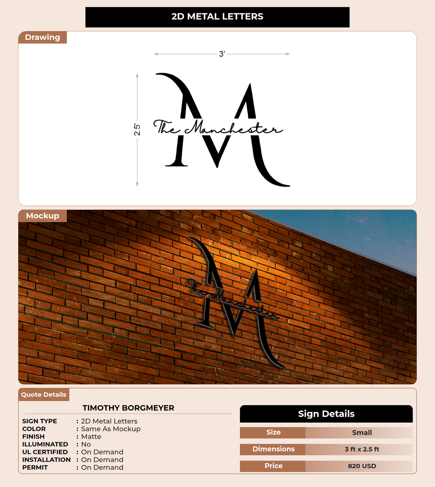 CUSTOM MOCKUP SIGN FOR Timothy Borgmeyer
