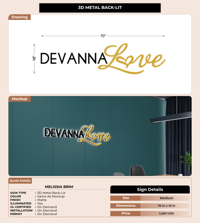 CUSTOM MOCKUP SIGN FOR Melissia Brim