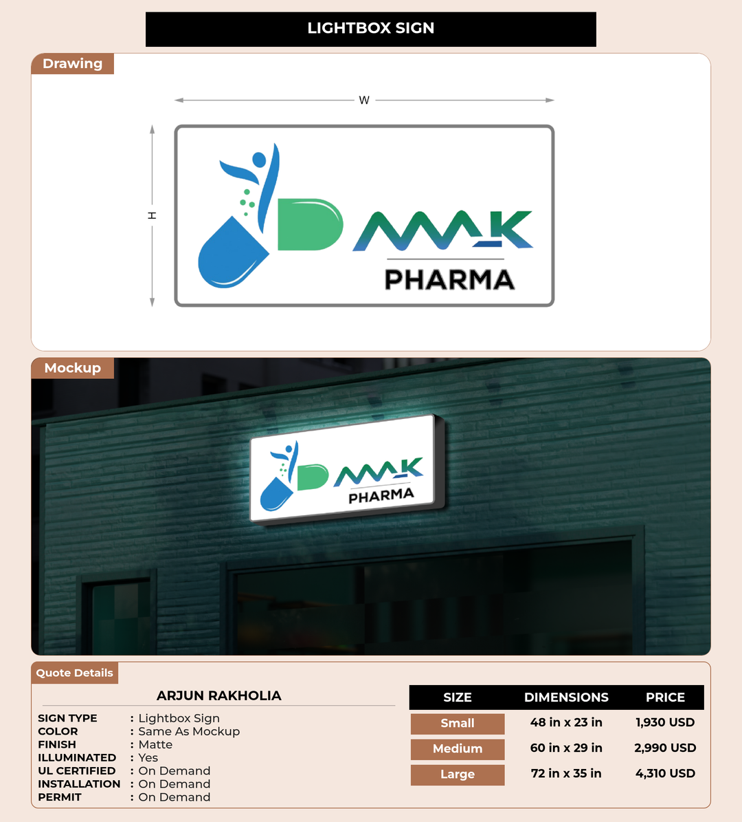 CUSTOM MOCKUP SIGN FOR Arjun Rakholia