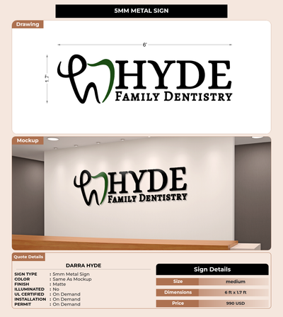 CUSTOM MOCKUP SIGN FOR Darra Hyde