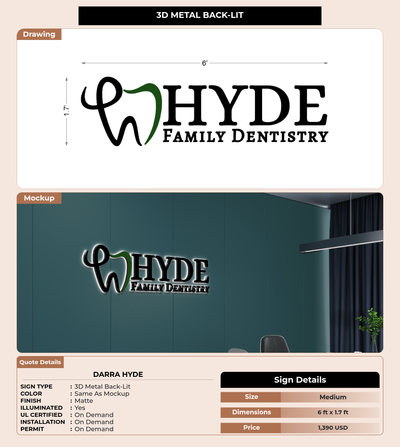 CUSTOM MOCKUP SIGN FOR Darra Hyde
