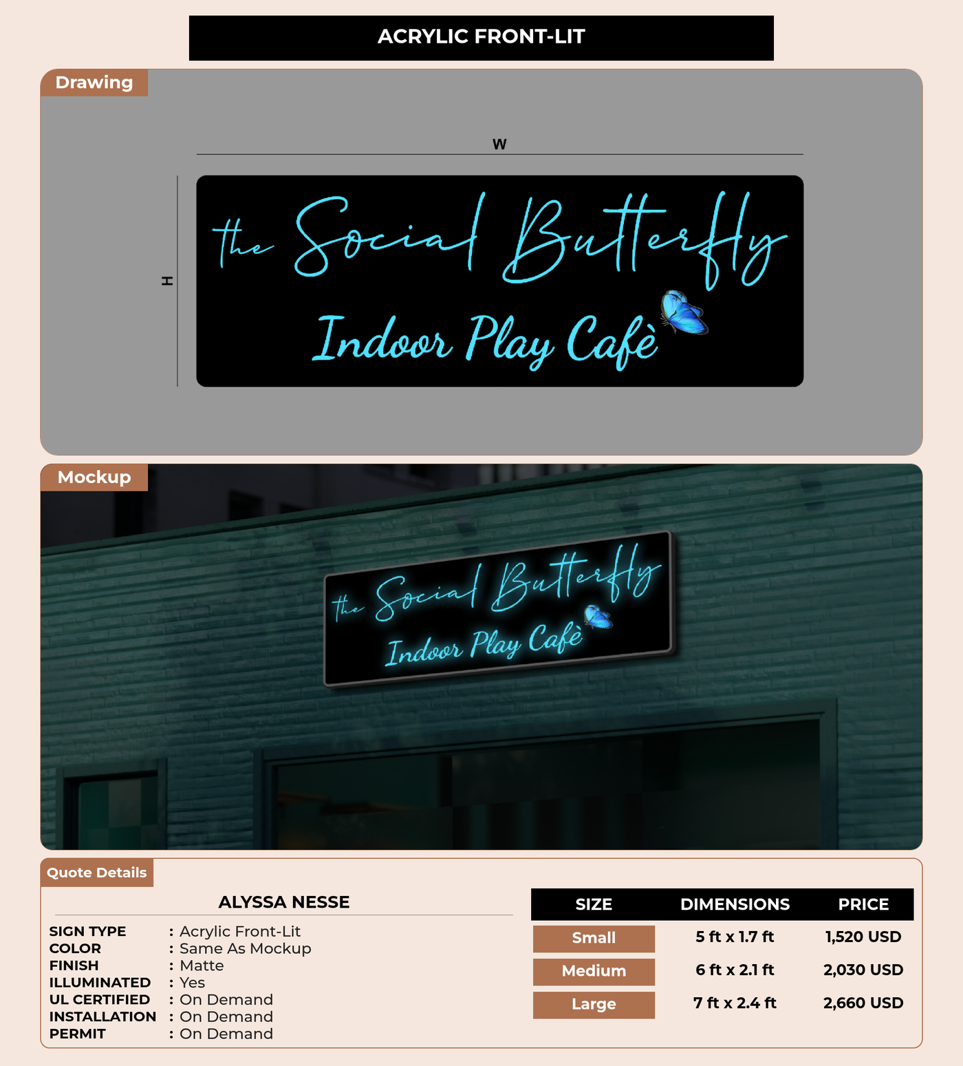 CUSTOM MOCKUP SIGN FOR Alyssa Nesse