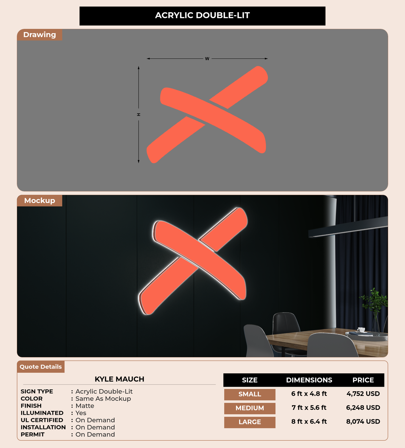 CUSTOM MOCKUP SIGN FOR Kyle Mauch