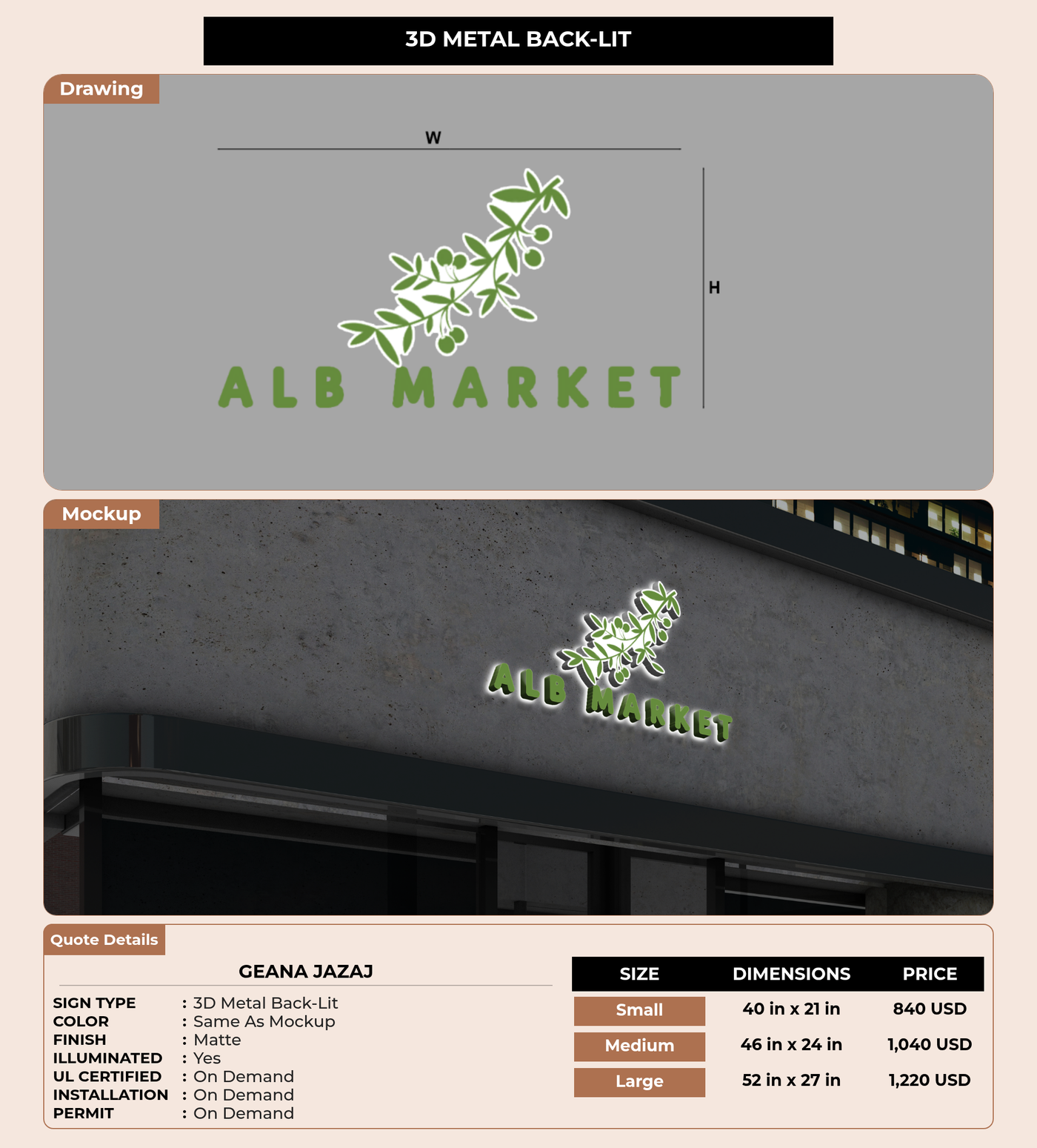 CUSTOM MOCKUP SIGN FOR Geana Jazaj
